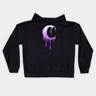 Dripping Moon (Purple Gradient Version) Kids Hoodie